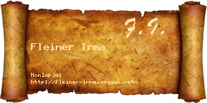 Fleiner Irma névjegykártya