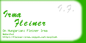 irma fleiner business card